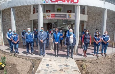 Representantes de OPS, PMA y Gore Áncash inauguran central telefónica para atender COVID