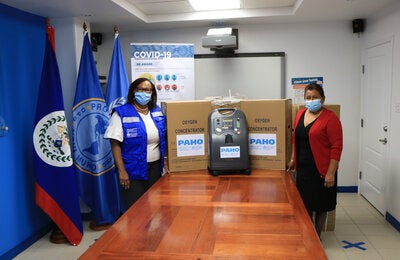 PAHO handover of five oxygen concentrators to Ministry of Health