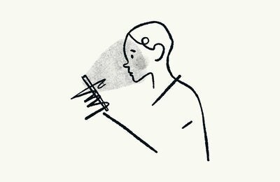 Illustration of a person using social media on their phones