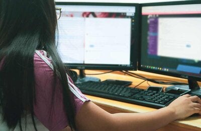 Woman browsing the internet