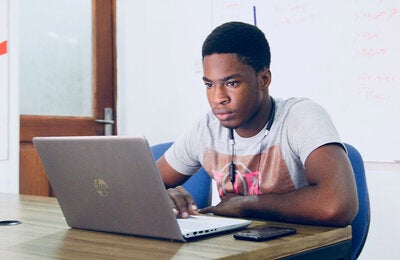 Man using notebook computer