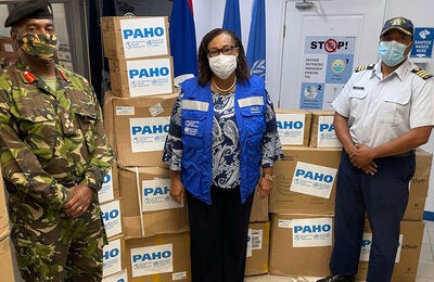 belize paho donates BDF and Coastguard
