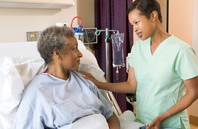 woman receiving care in a hospital