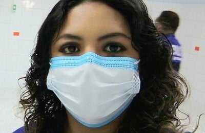 enfermera beneficiada de taller sobre estrés en servicios de salud, Comayagua, Honduras