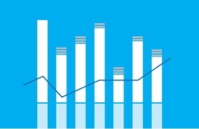 illustration that represents cigarretes of different heights crossed by an irregular line