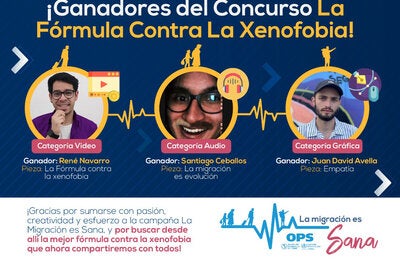 imagen del los ganadores concurso xenofobia