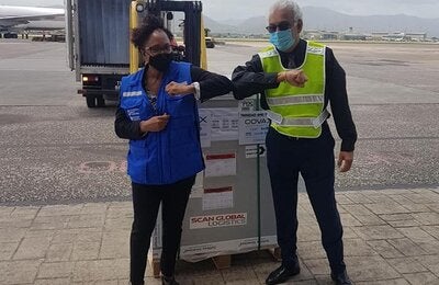 Trinidad and Tobago Country Rep, Dr. Erica Wheeler and The Honorable Minister of Health, Terrence Deyalsingh