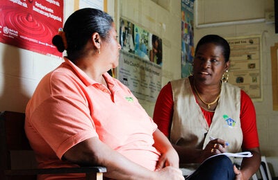 Smart health facility interview with community health worker