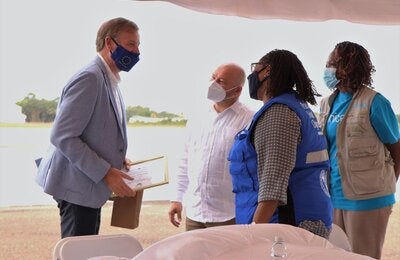 EU, PAHO, Unicef, and MoHW discussing at the COVAX vaccine arrival
