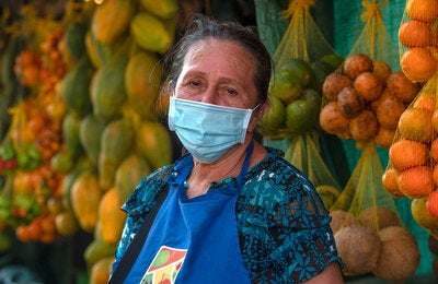 Woman working at the market