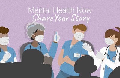 Group of health workers talk and share stories