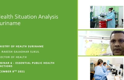 Director of Healh Suriname presenting EPHF Evaluation2021