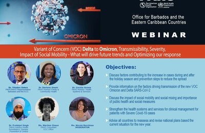 Webinar flyer VOC Delta to Omicron