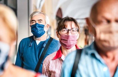 People wearing masks
