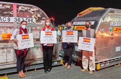 Representantes de OPS/OMS y UNICEF con la Embajadora de España y la Encargada de Negocios de la Embajada en Costa Rica