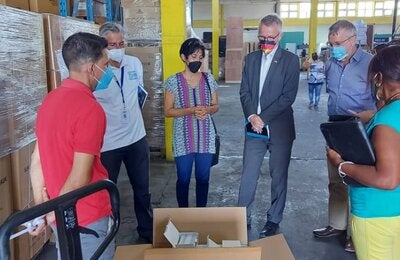 Funcionarios de Embajada de Alemania en Cuba, Oficina de OPS/OMS y MINSAP en visita a ENSUME