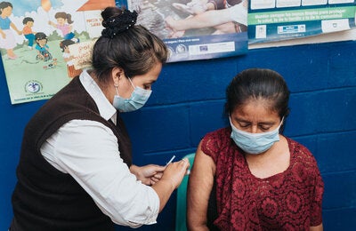 Comadrona Maya received COVID-19 vaccination