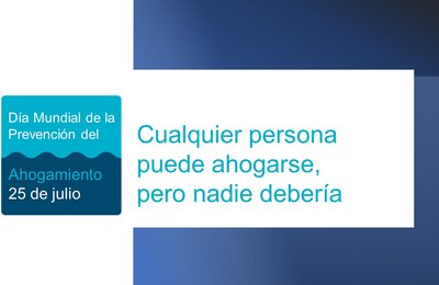 Ilustración con el texto Dia mundial de la prevención del ahogamiento