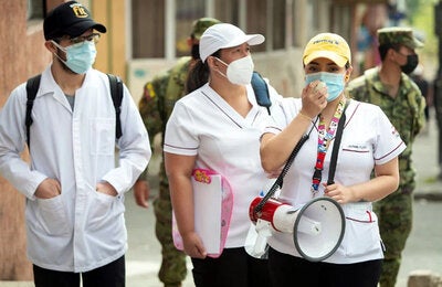 Health workers reaching out to the community.