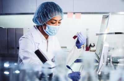 woman working in the lab