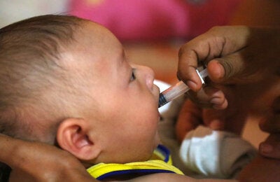 Baby received polio vaccine
