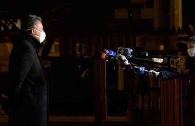 El ministro de Salud Pública, Daniel Salinas, en rueda de prensa. Un resumen del rol de los voceros durante la pandemia. Fotógrafo: Leonardo Maine Medio: El País