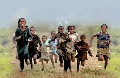 Children running