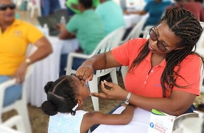 Child receiving vaccine