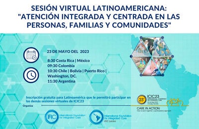 Baner anunciado el evento Atención integrada y centrada en las personas, familias y comunidades