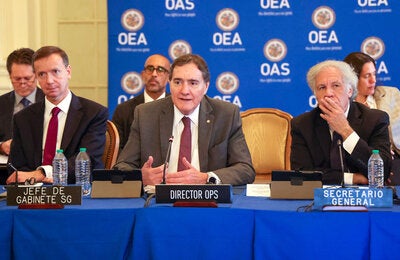 arbas Barbosa, presentó hoy el Informe Anual de la Organización 2022, durante una sesión del Consejo Permanente de la Organización de los Estados Americanos (OEA) en Washington D.C.