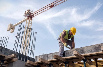 Trabajador en una construcción