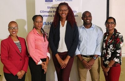 Five of the six cohort three UWI Climate Change and Health Fellows
