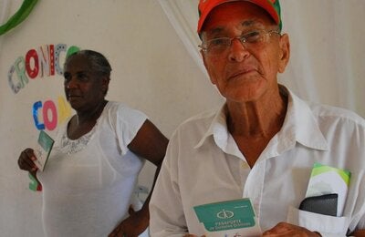 Photo of an elderly woman and an elderly man showing 
