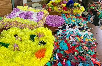 Arts and craft pieces created by clients