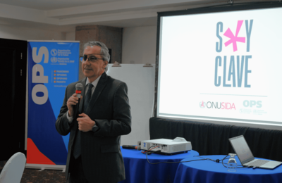 Representante de la OPS durante sus palabras de inicio