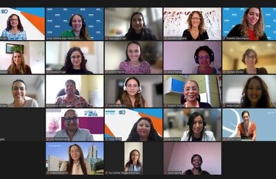 Asistentes a la reunión virtual para desarrollar la herramienta de evaluación rápida de servicios de atención posterior a la violencia sexual