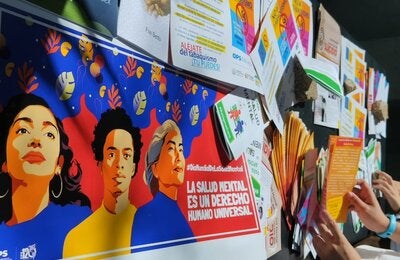 Materiales informativos utilizados en actividad por el Día Mundial de la Salud