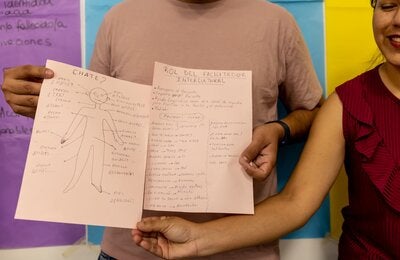 Actividad durante la capacitación de diálogos de saberes