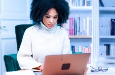 Woman with a computer