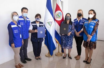 la Ministra de Salud de Nicaragua, Martha Reyes Álvarez y la Viceministra de Salud de Costa Rica