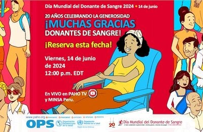  ¡Reserva esta fecha! Día Mundial del Donante de Sangre 2024