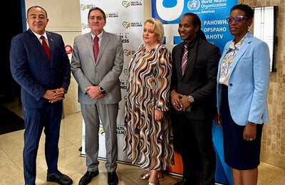 Dr. Jarbas Barbosa, Dr. Sealey, MOH of Jamaica, and other health authorities