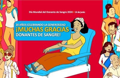 Ilustración de mujer donando sangre