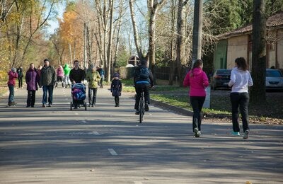 People walking in a city street