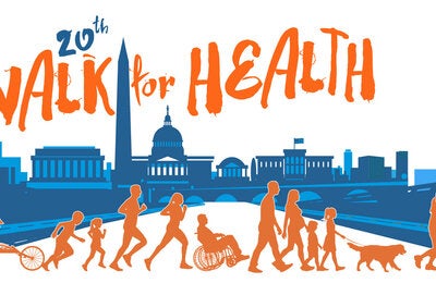 Illustration of people of all abilities and ages walking in Washington DC