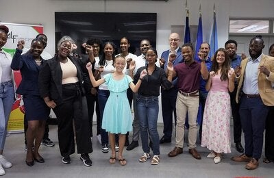 Youth advocates and donors group photo