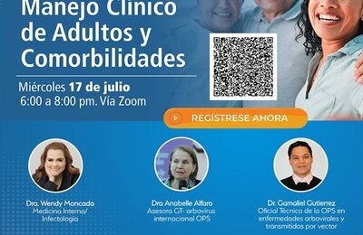 Invitacion a webinario sobre dengue, manejo clínico de adultos y comorbilidades