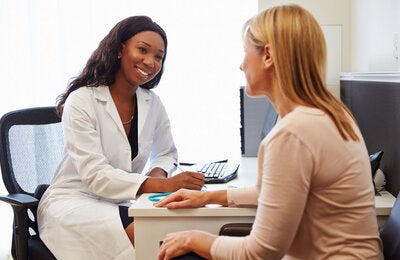 octor interacts with a patient.