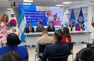 Ana Emilia Solís en el lanzamiento de programas humanitarios de Corea