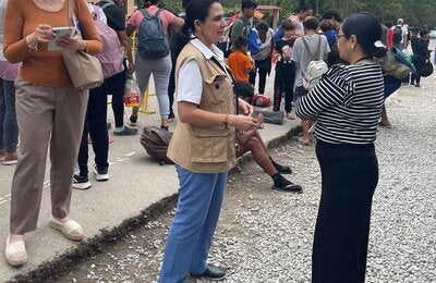 Población migrante en zona fronteriza de Machuca